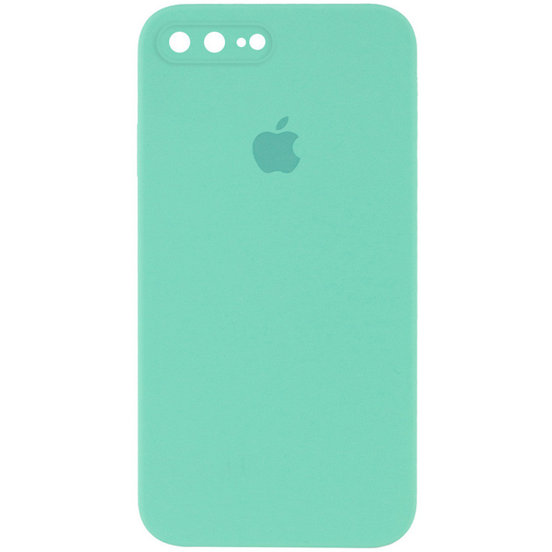 Чохол Silicone Case Square Full Camera Protective (AA) на Apple iPhone 7 plus / 8 plus (5.5") (Бірюзовий / Turquoise)