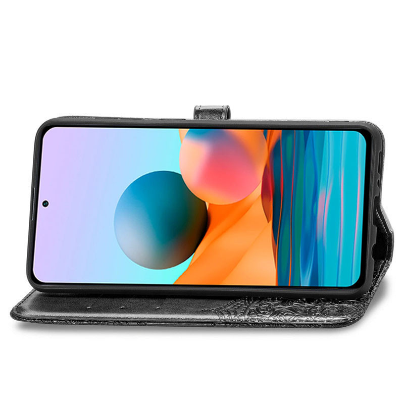 Фото Кожаный чехол-книжка Art Case с визитницей для Xiaomi Redmi Note 10 Pro / 10 Pro Max (Черный) в магазине vchehle.ua