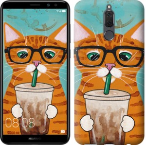 Чехол Зеленоглазый кот в очках для Huawei Mate 10 Lite