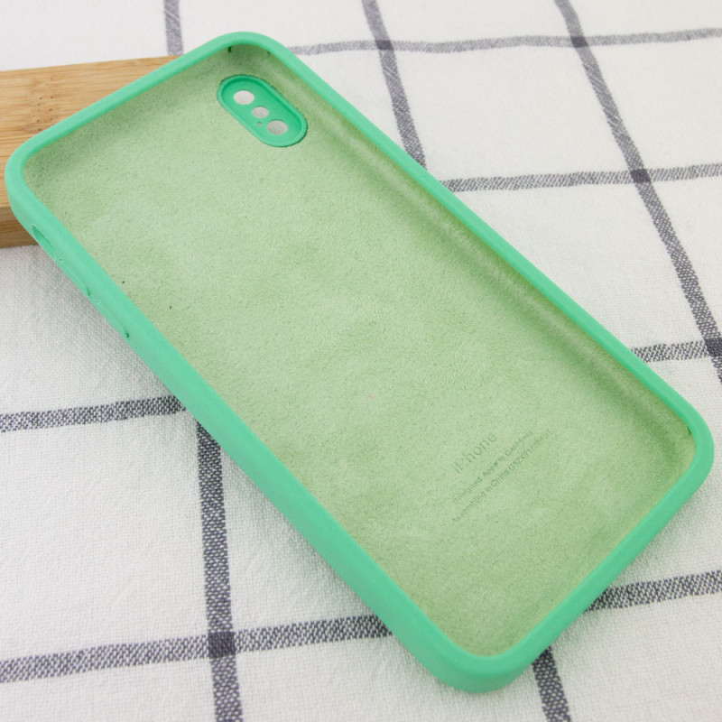 Фото Чохол Silicone Case Square Full Camera Protective (AA) для Apple iPhone X / XS (5.8") (Зелений / Spearmint) в маназині vchehle.ua