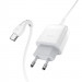 Фото СЗУ Hoco C72Q Glorious QC3.0 18W (1USB-A) + кабель USB to Type-C (Белый) на vchehle.ua