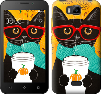 

Чехол Осенний кот для Huawei Honor Bee 639865