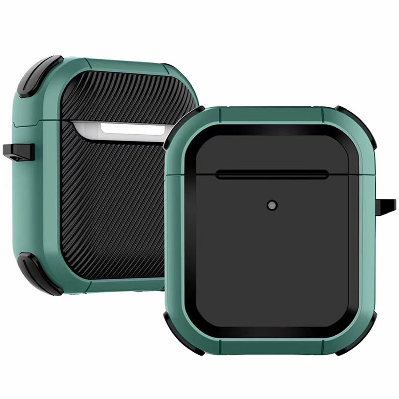 Футляр протиударний Black Ed. для навушників Airpods 1/2 (Apple Green)