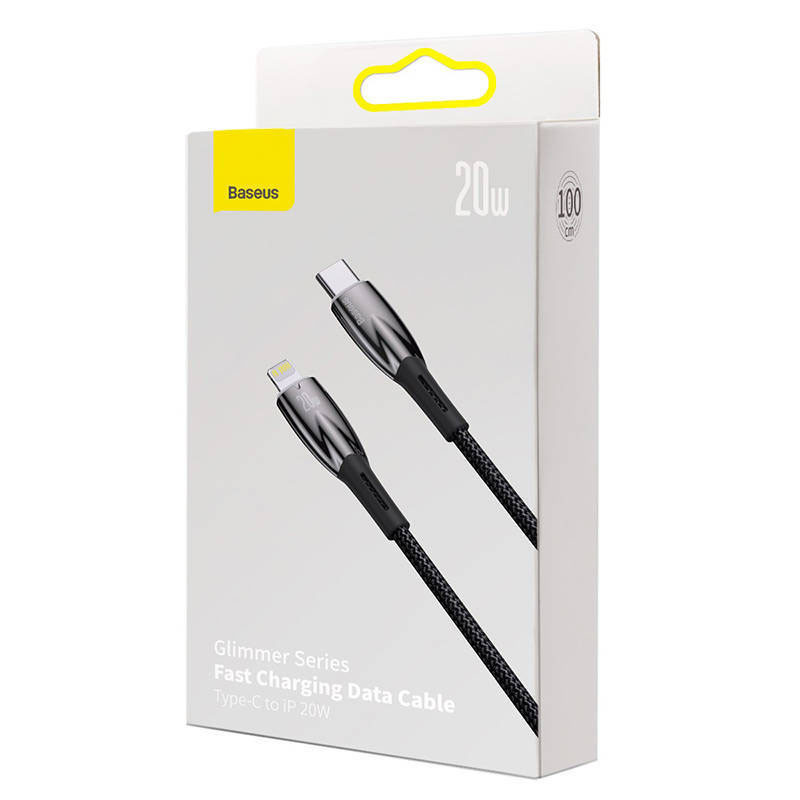 Заказать Дата кабель Baseus Glimmer Series Fast Charging Data Cable Type-C to Lightning 20W 1m (CADH000001) (Black) на vchehle.ua
