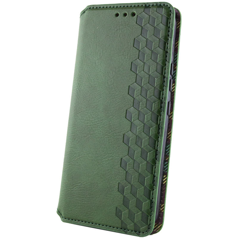 Шкіряний чохол-книжка GETMAN Cubic (PU) на Xiaomi Redmi Note 14 Pro 5G / 14 Pro+ (Зелений) в магазині vchehle.ua