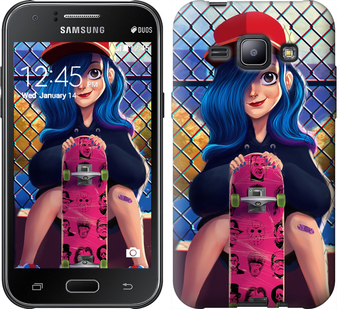 

Чехол Прикольная девочка со скейтбордом для Samsung Galaxy J1 J100H 618137