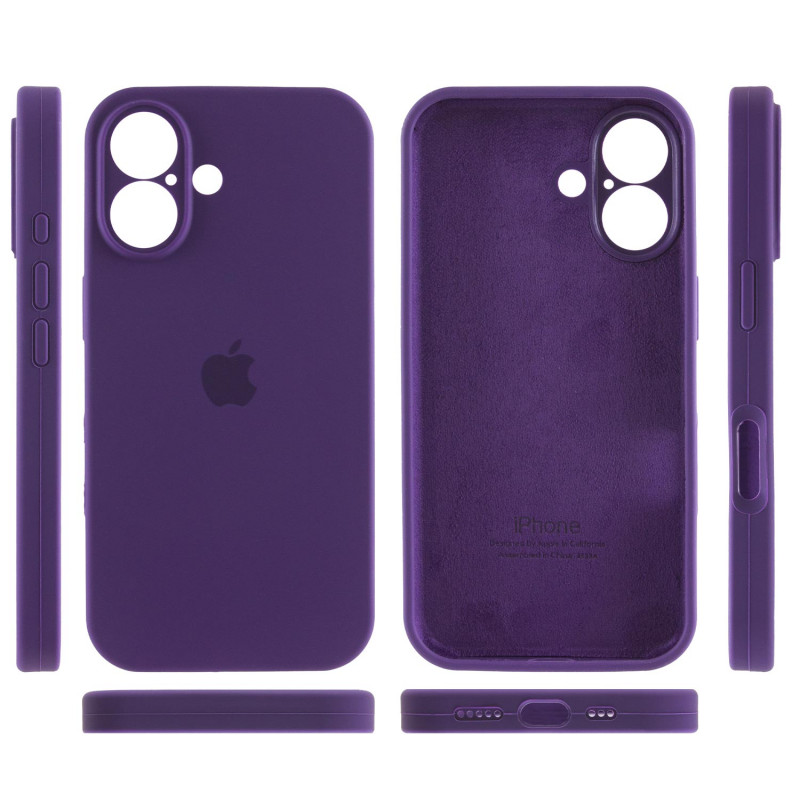 Фото Чехол Silicone Case Full Camera Protective (AA) для Apple iPhone 16 (6.1") (Фиолетовый / Amethyst) в магазине vchehle.ua