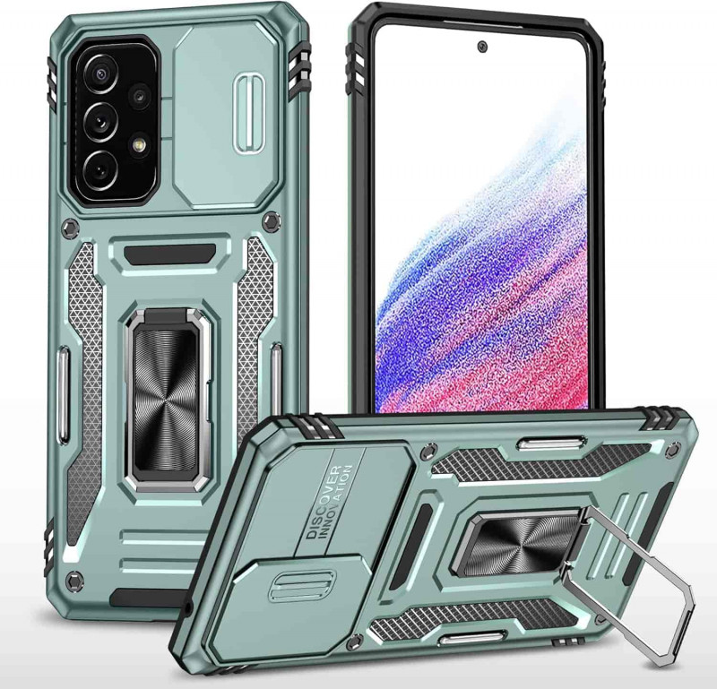 Удароміцний чохол Camshield Army Ring на Samsung Galaxy A73 5G (Зелений / Light Green)