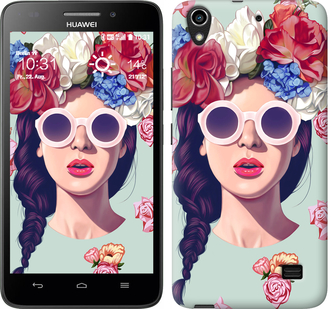 

Чехол Девушка с цветами для Huawei G620S 298182