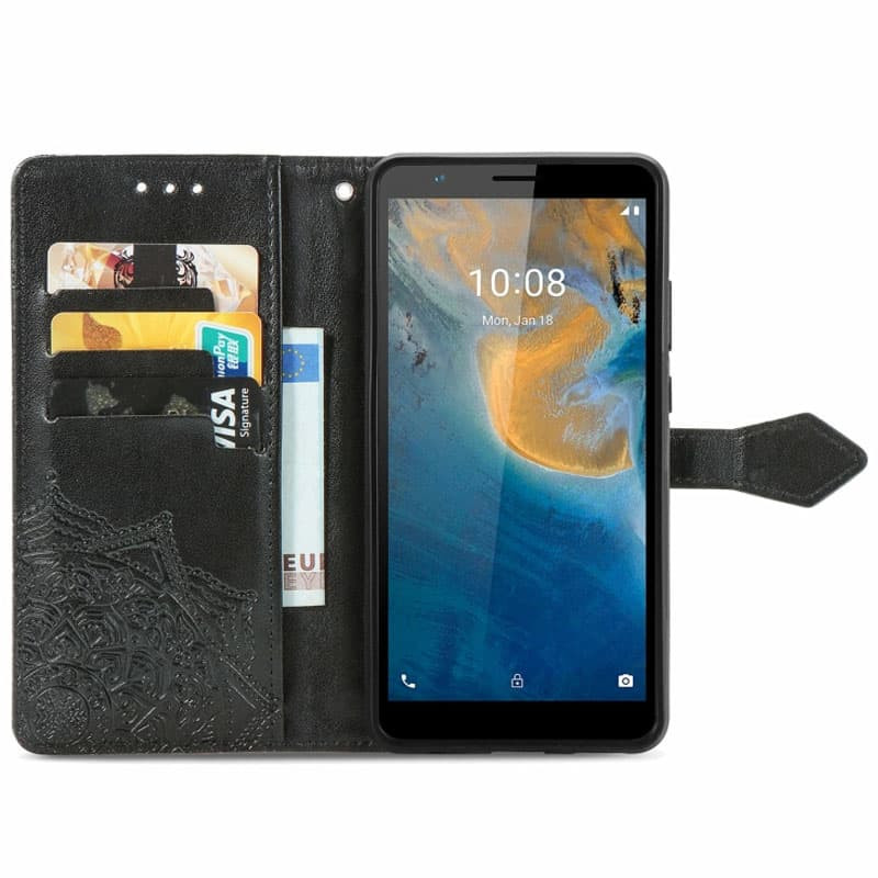 Фото Кожаный чехол-книжка Art Case с визитницей для ZTE Blade A31 (Черный) в магазине vchehle.ua