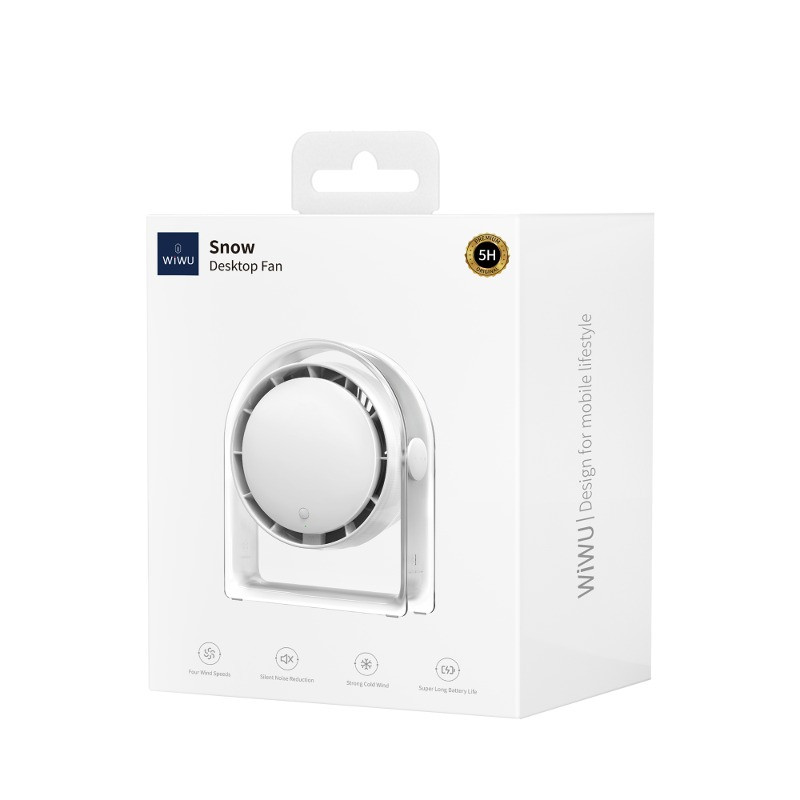 Фото Портативний вентилятор WIWU WI-FS07 Snow desktop fan (White) в маназині vchehle.ua
