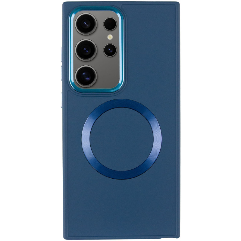 Фото TPU чехол Bonbon Metal Style with Magnetic safe для Samsung Galaxy S24 Ultra (Синий / Cosmos Blue) на vchehle.ua