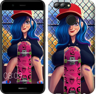 

Чохол Прикольна дівчинка зі скейтбордом на Huawei Nova 2 618379