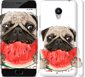 

Чехол Мопс и арбуз для Meizu M3s 843725