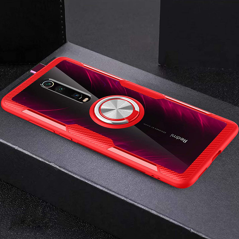 

TPU+PC чохол Deen CrystalRing for Magnet (opp) для Xiaomi Redmi K20 (Прозорий / Червоний) 908282
