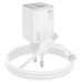 Фото СЗУ Hoco N41 Almighty PD20W+QC3.0 (1USB-A/1C) + кабель Type-C to Type-C (White) на vchehle.ua