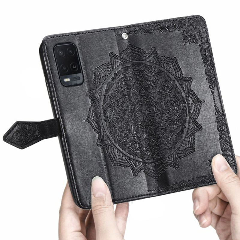 Шкіряний чохол-книжка Art Case з візитницею на Oppo A54 4G (Чорний) в магазині vchehle.ua