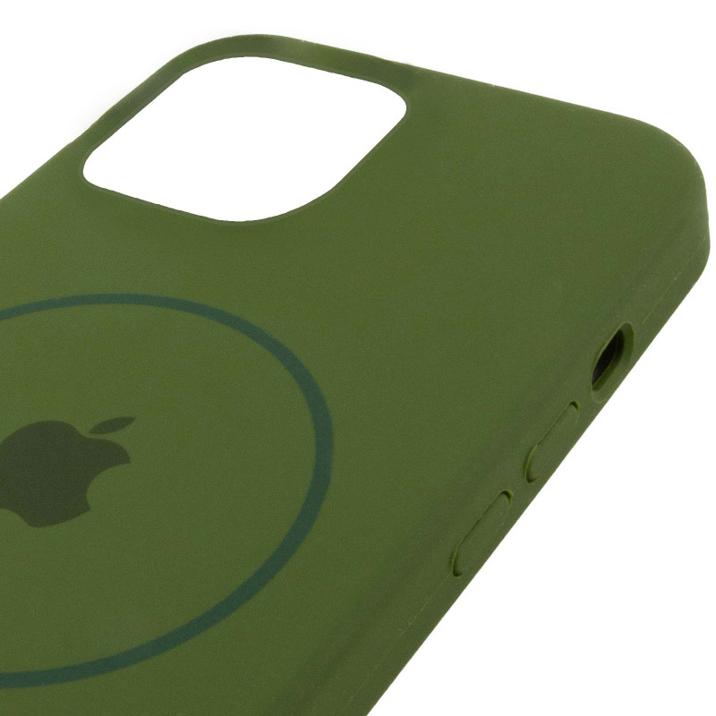 Чохол Silicone Case Full Protective (AA) with Magnetic Safe на Apple iPhone 11 Pro Max (6.5") (Зелений / Dark Olive) в магазині vchehle.ua