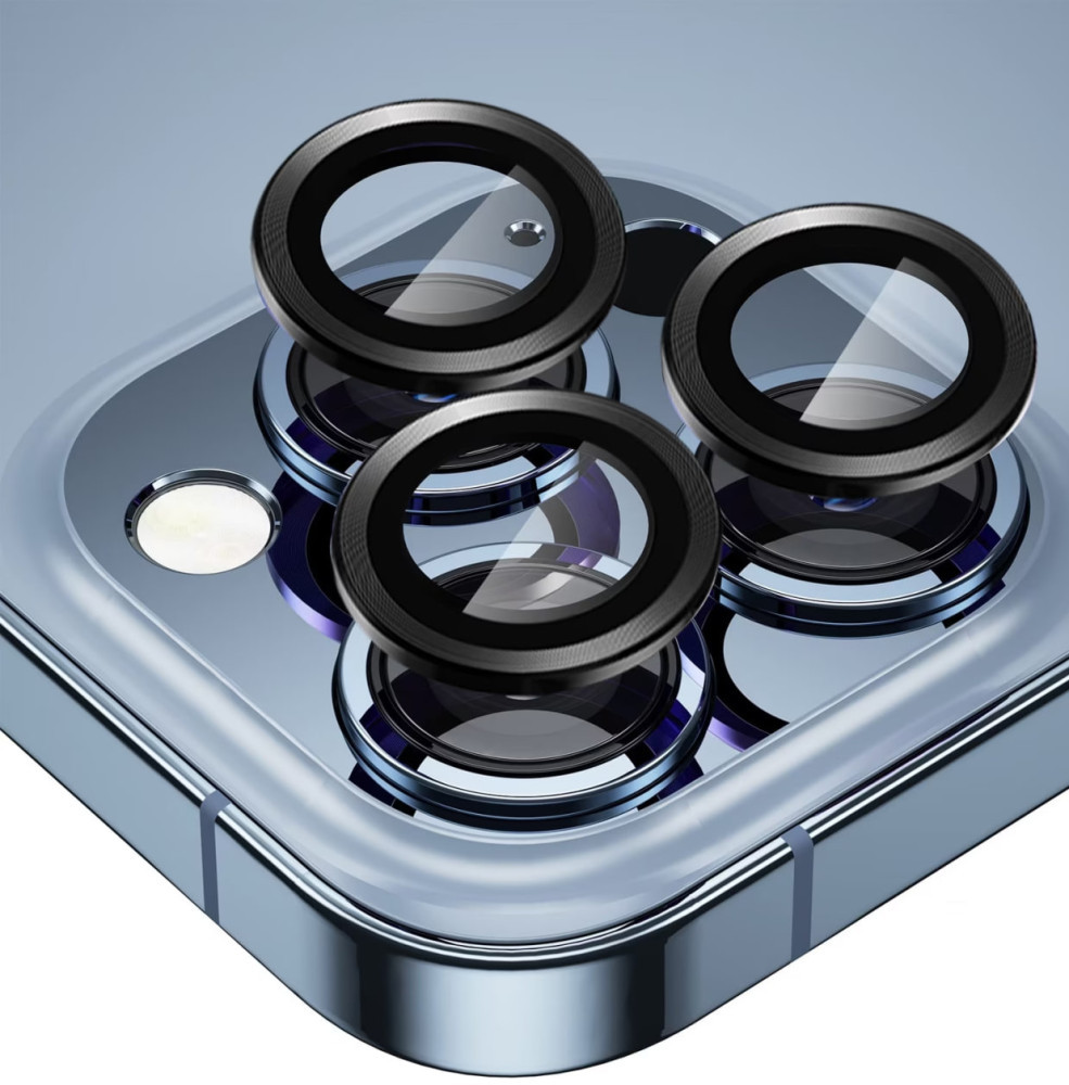 Защитное стекло Metal Classic на камеру (в упак.) для Apple iPhone 14 Pro (6.1") / 14 Pro Max (6.7") (Черный / Black) в магазине vchehle.ua