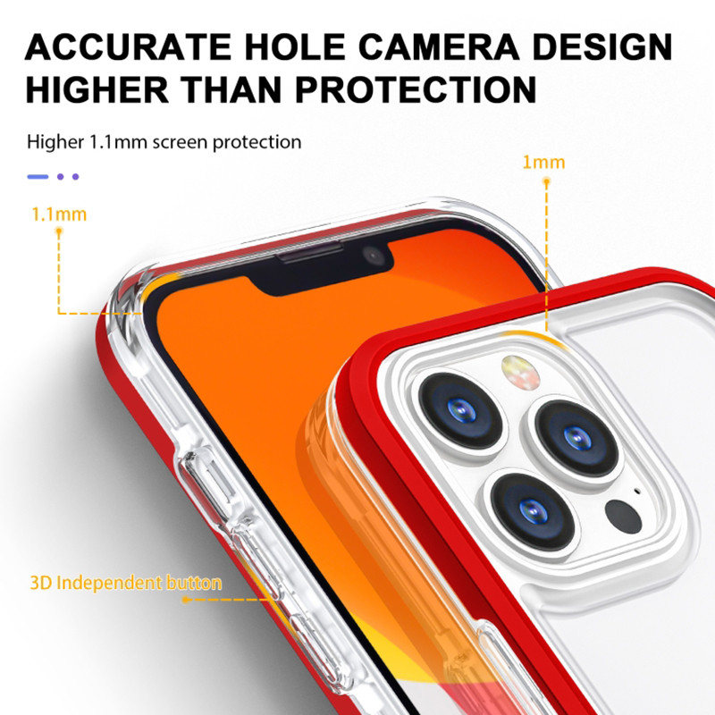 Фото TPU+PC чехол Clear 360 для Apple iPhone 13 Pro Max (6.7") (Красный) на vchehle.ua