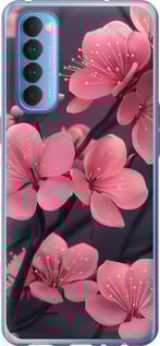 Чохол Пурпурна сакура на Oppo Reno 4 Pro