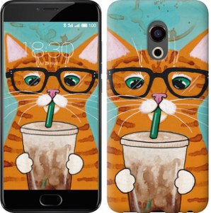 Чехол Зеленоглазый кот в очках для Meizu Pro 6