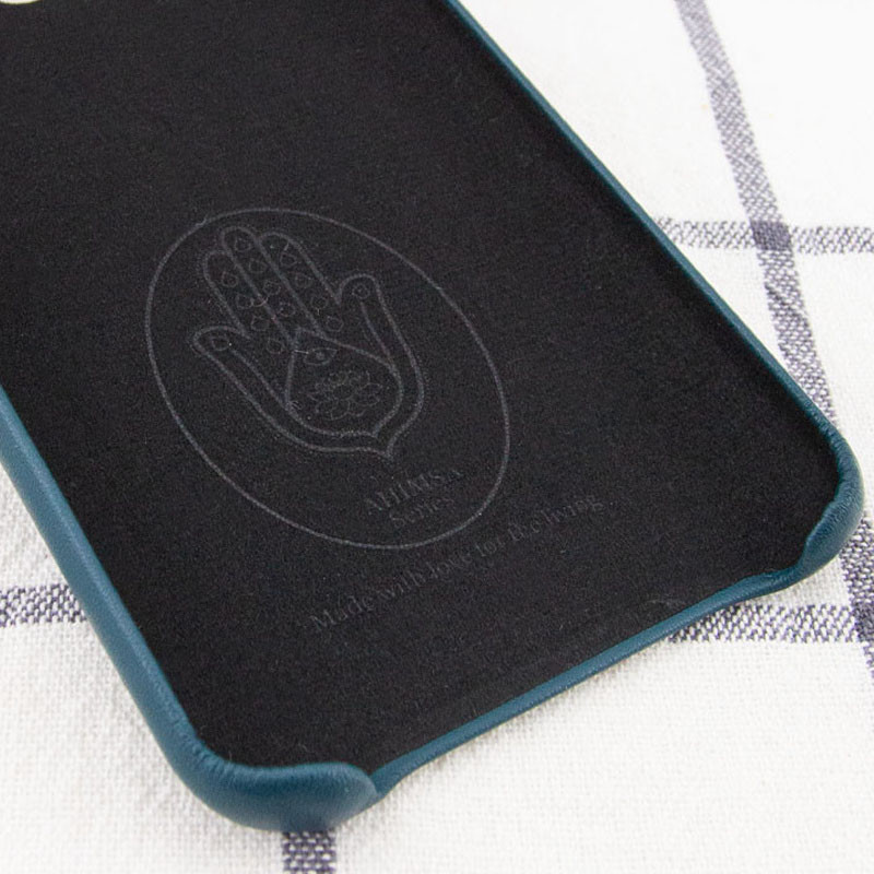 Фото Уценка Кожаный чехол AHIMSA PU Leather Case Logo (A) для Apple iPhone 12 mini (5.4") (Эстетический дефект / Зеленый) на vchehle.ua