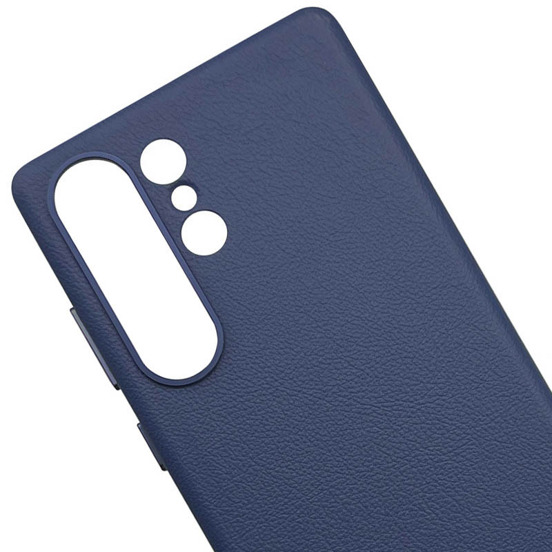 Фото Кожаный чехол Leather Case (AAA) для Samsung Galaxy S25 Ultra (Dark Blue) в магазине vchehle.ua