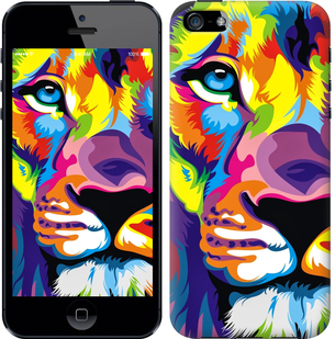 

Чехол Разноцветный лев для iPhone 5S 372671