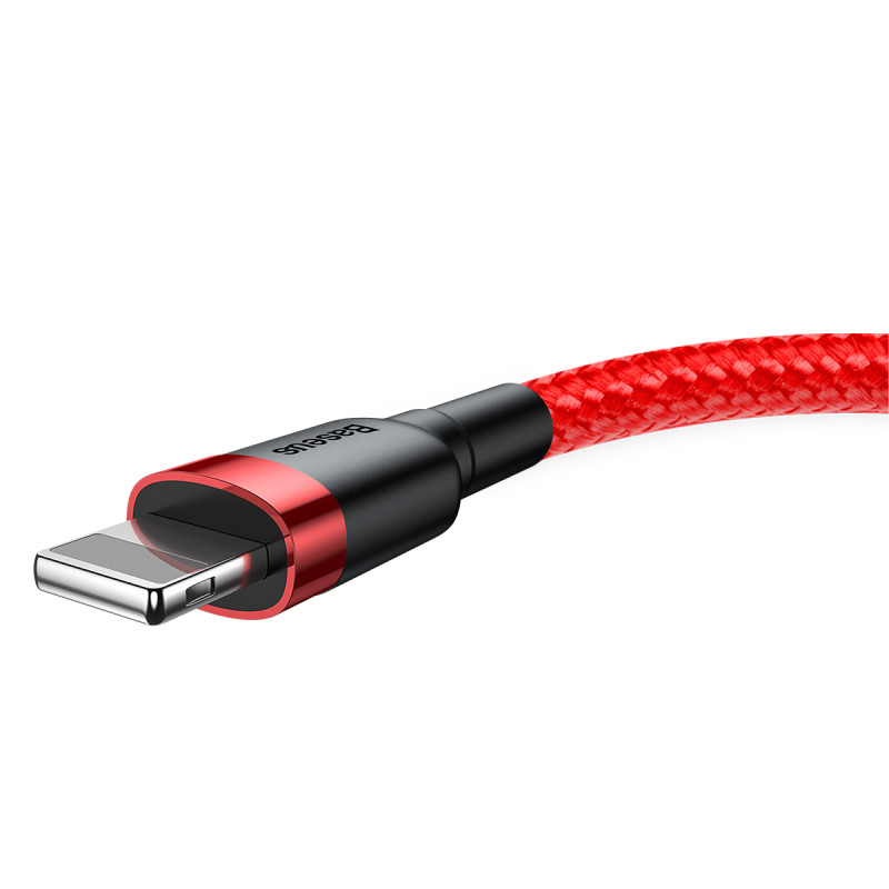 Фото Дата кабель Baseus Cafule Lightning Cable 2.4A (1m) (CALKLF-B) (Красный) в магазине vchehle.ua