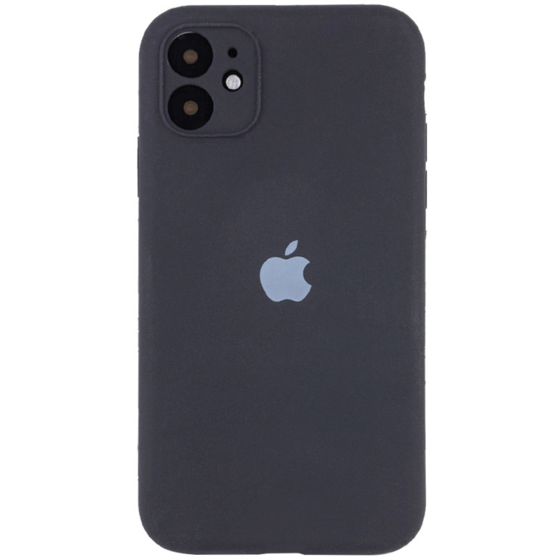 Уценка Чехол Silicone Case Full Camera Protective (AA) для Apple iPhone 12 (6.1") (Эстетический дефект / Серый / Dark Grey)
