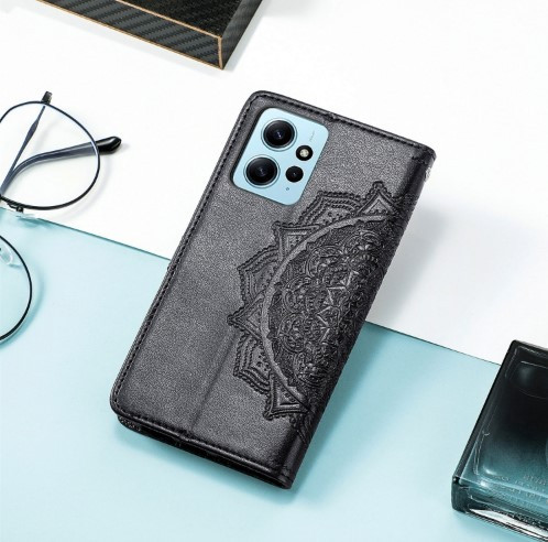 Купить Кожаный чехол (книжка) Art Case с визитницей для Xiaomi Redmi Note 12 4G (Черный) на vchehle.ua