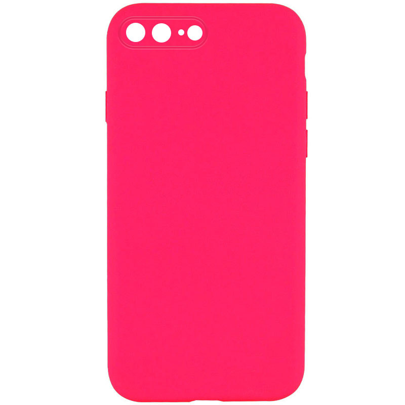 Silicone Case Square Full Camera Protective (AA) NOLOGO для Apple iPhone 7 plus / 8 plus (5.5") (Розовый / Barbie pink)