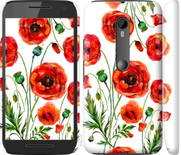 

Чехол Нарисованные маки для Motorola Moto G3 744239