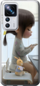 Чехол Милая девочка с зайчиком для Xiaomi 12T Pro