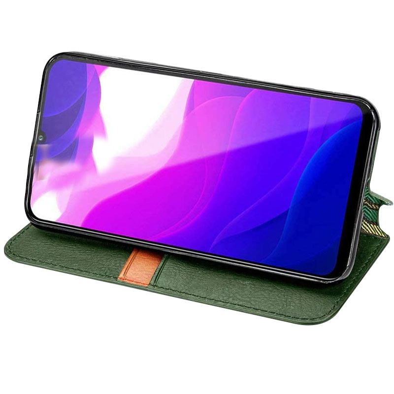 Кожаный чехол-книжка GETMAN Cubic (PU) для Xiaomi Redmi Note 9s / Note 9 Pro / Note 9 Pro Max (Зеленый) в магазине vchehle.ua
