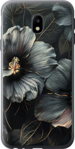 Чохол Чорні квіти на Samsung Galaxy J3 (2017)