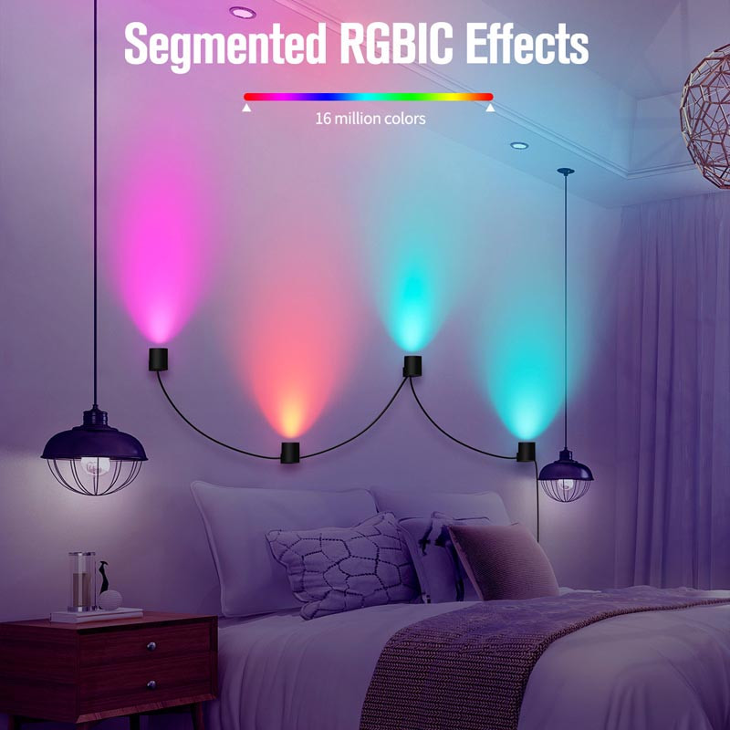 Купити Настенная LED лампа RGB Intelligent wall lamp 6 pcs with Bluetooth European plug with app (Black) на vchehle.ua