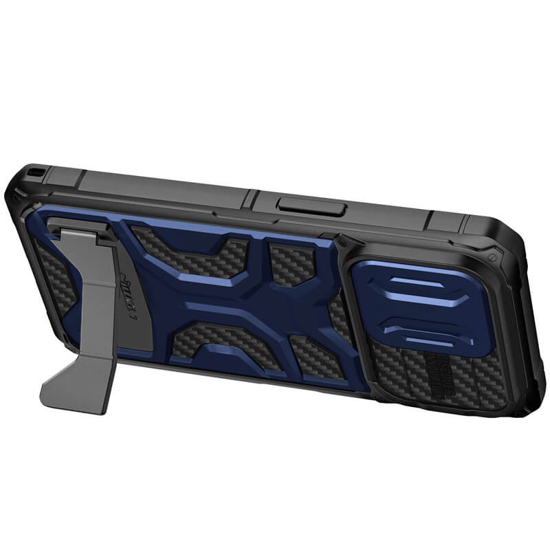 Фото TPU+PC чехол Nillkin CamShield Adventurer Pro (шторка на камеру) для Apple iPhone 14 Pro (6.1") (Interstellar Blue) в магазине vchehle.ua