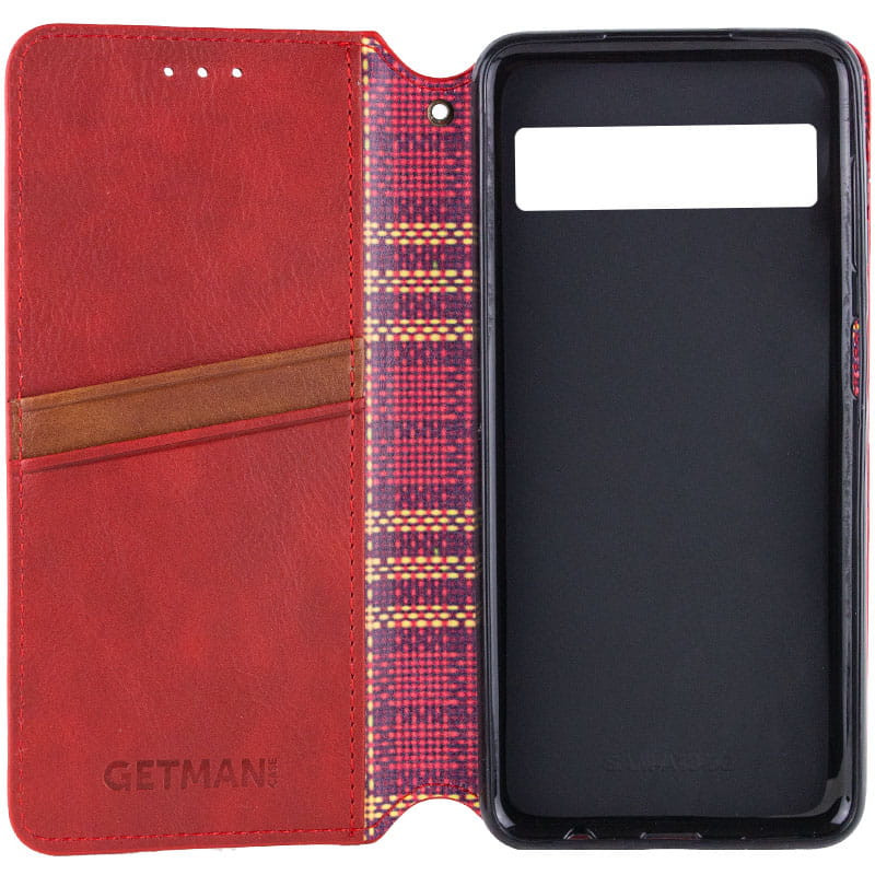 Фото Шкіряний чохол-книжка GETMAN Cubic (PU) на Google Pixel 6 Pro (Червоний) в маназині vchehle.ua