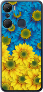 Чехол Жёлто-голубые цветы для Infinix Hot 12 Pro