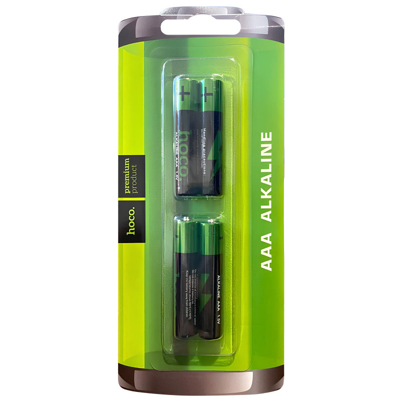 Фото Батарейки Hoco AAA (LR3) Alkaline упаковка 4 шт (Black) в магазине vchehle.ua