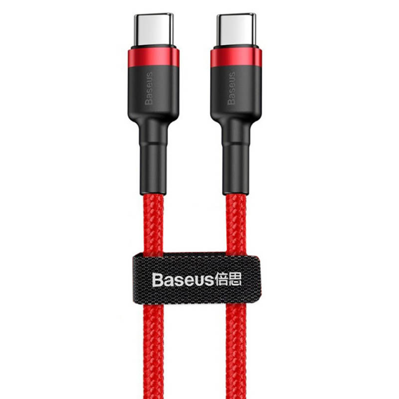 Фото Дата кабель Baseus Cafule Type-C to Type-C PD2.0 60W (2m) (CATKLF-H) (Червоний) на vchehle.ua