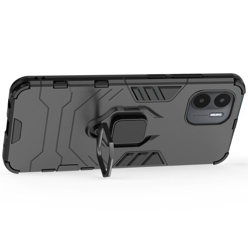 Фото Ударопрочный чехол Transformer Ring for Magnet для Xiaomi Redmi A1 / A2 (Черный / Soul Black) в магазине vchehle.ua