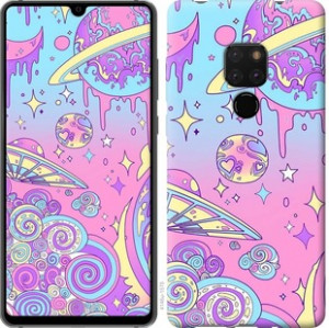 Чехол Розовая галактика для Huawei Mate 20