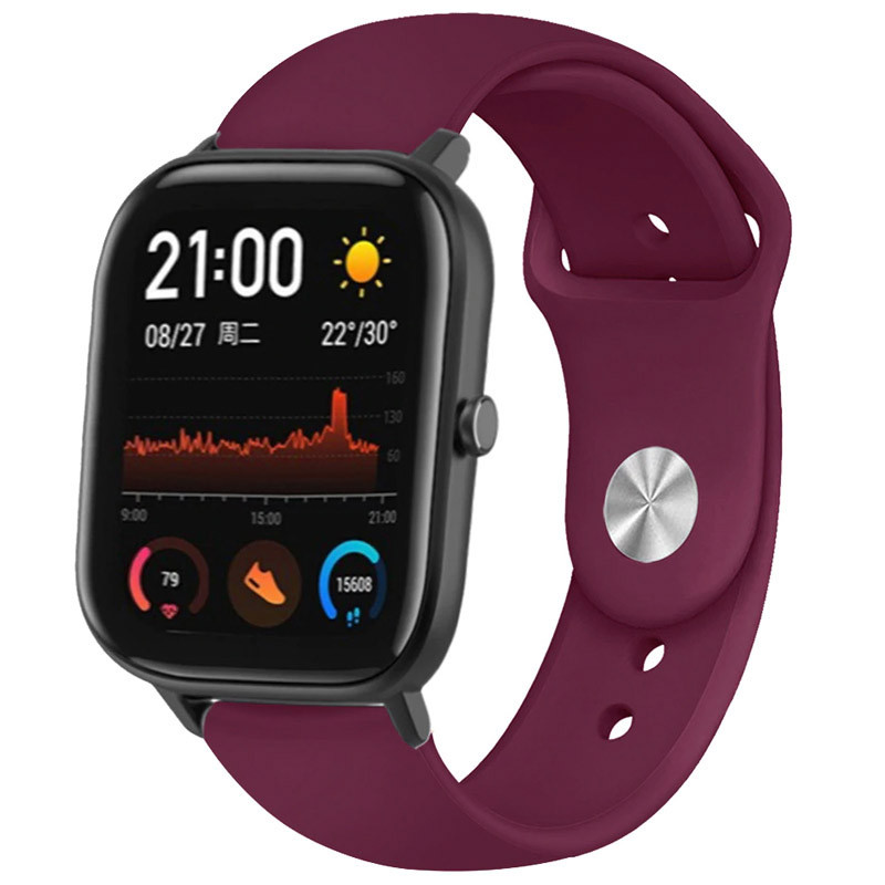 

Силіконовий ремінець Sport на Xiaomi Amazfit/Samsung 20 mm (Бордовий / Dark Marsala) 1081004