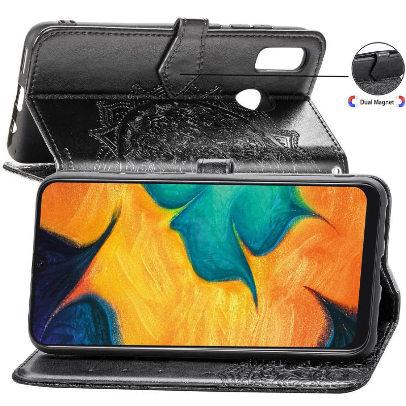 Фото Шкіряний чохол (книжка) Art Case з візитницею на Samsung Galaxy A20 / A30 (Чорний) в маназині vchehle.ua