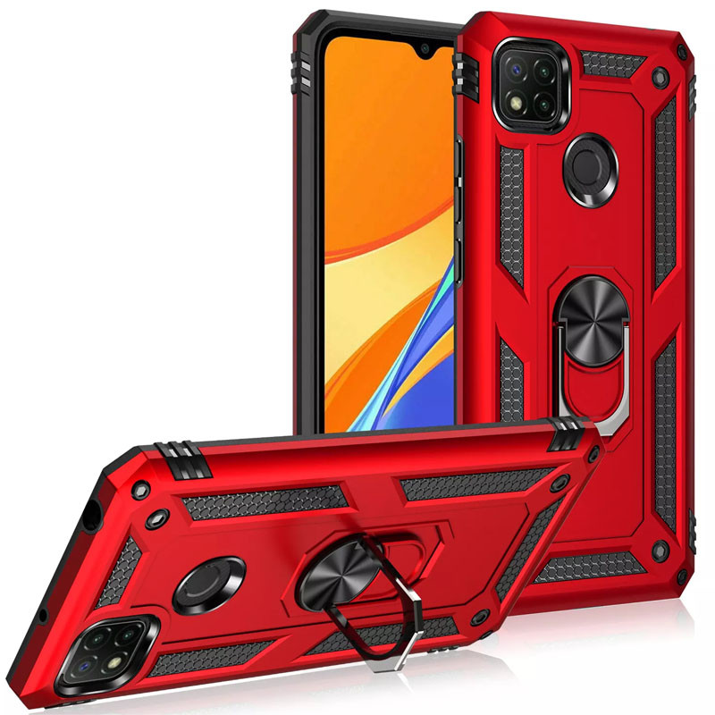 Фото Ударостійкий чохол Serge Ring for Magnet на Xiaomi Redmi 9C (Червоний) на vchehle.ua