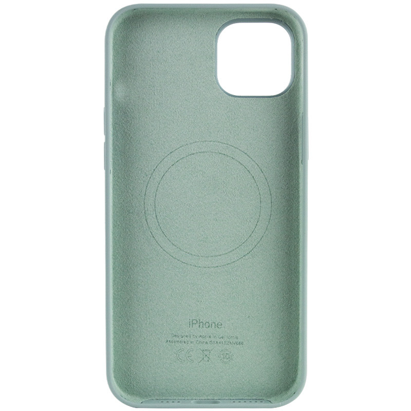 Фото Уценка Чехол Silicone case (AAA) full with Magsafe для Apple iPhone 14 Pro Max (6.7") (Дефект упаковки / Бирюзовый / Succulent) на vchehle.ua