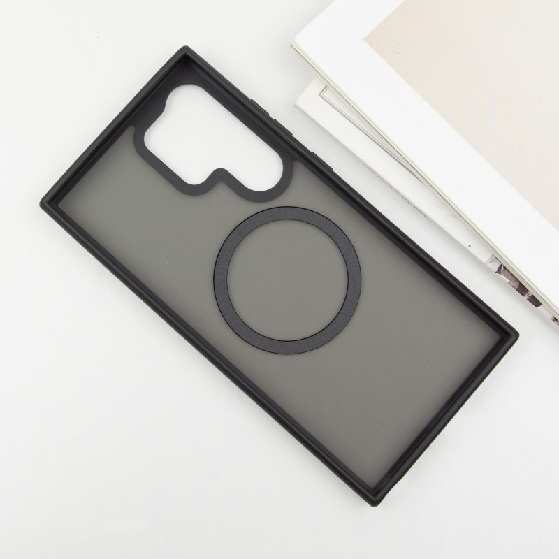 Фото TPU+PC чохол Metal Buttons with Magnetic Safe Colorful на Samsung Galaxy S25 Ultra (Чорний / Black) в маназині vchehle.ua